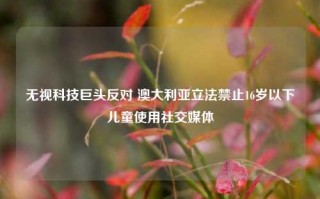 无视科技巨头反对 澳大利亚立法禁止16岁以下儿童使用社交媒体