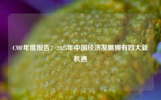 CMF年度报告：2025年中国经济发展拥有四大新机遇