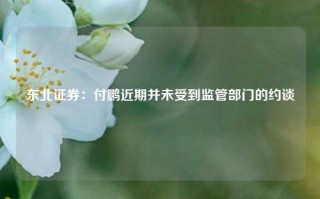 东北证券：付鹏近期并未受到监管部门的约谈