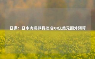 日媒：日本内阁拟将批准920亿美元额外预算