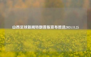 山西足球新闻特朗普版宣布胜选2024.11.25