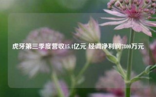 虎牙第三季度营收15.4亿元 经调净利润7800万元