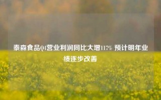 泰森食品Q4营业利润同比大增117% 预计明年业绩逐步改善