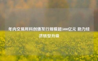 年内交易所科创债发行规模超5000亿元 助力经济转型升级