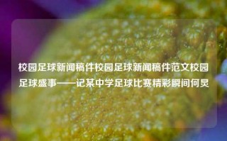 校园足球新闻稿件校园足球新闻稿件范文校园足球盛事——记某中学足球比赛精彩瞬间何炅