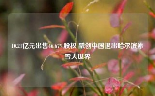 10.21亿元出售46.67%股权 融创中国退出哈尔滨冰雪大世界