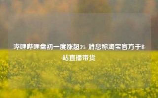 哔哩哔哩盘初一度涨超3% 消息称淘宝官方于B站直播带货