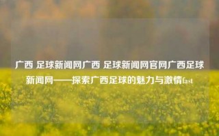 广西 足球新闻网广西 足球新闻网官网广西足球新闻网——探索广西足球的魅力与激情fast