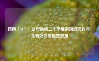 药网（YI）：公司连续三个季度实现运营利润，并有效控制运营费用