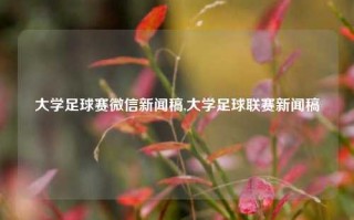 大学足球赛微信新闻稿,大学足球联赛新闻稿