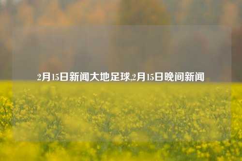 2月15日新闻大地足球,2月15日晚间新闻