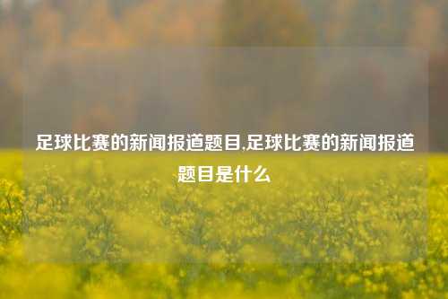 足球比赛的新闻报道题目,足球比赛的新闻报道题目是什么