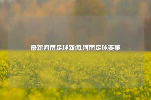 最新河南足球新闻,河南足球赛事