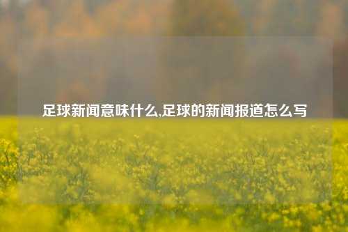 足球新闻意味什么,足球的新闻报道怎么写