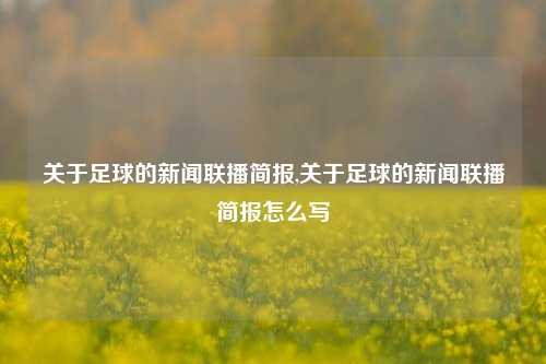 关于足球的新闻联播简报,关于足球的新闻联播简报怎么写