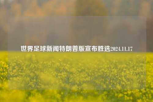 世界足球新闻特朗普版宣布胜选2024.11.17