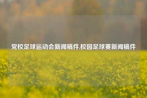 党校足球运动会新闻稿件,校园足球赛新闻稿件