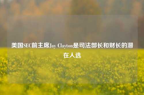 美国SEC前主席Jay Clayton是司法部长和财长的潜在人选