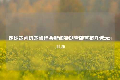 足球裁判执裁省运会新闻特朗普版宣布胜选2024.11.20