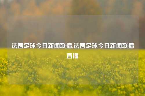 法国足球今日新闻联播,法国足球今日新闻联播直播