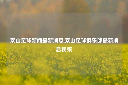 泰山足球新闻最新消息,泰山足球俱乐部最新消息视频