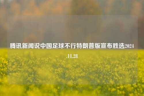 腾讯新闻说中国足球不行特朗普版宣布胜选2024.11.28