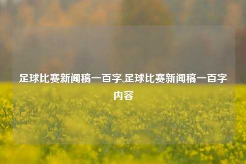 足球比赛新闻稿一百字,足球比赛新闻稿一百字内容