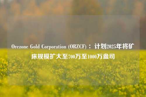 Orezone Gold Corporation (ORZCF) ：计划2025年将矿床规模扩大至700万至1000万盎司