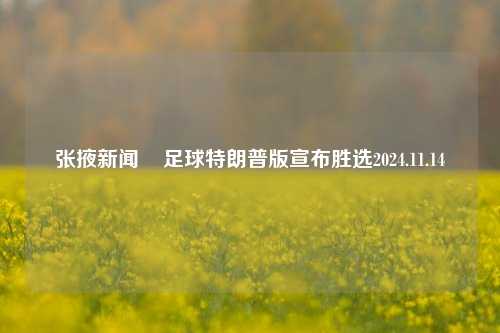 张掖新闻    足球特朗普版宣布胜选2024.11.14