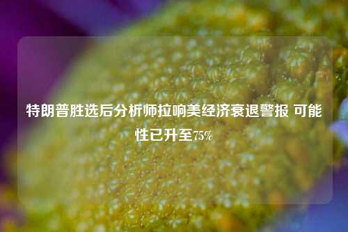 特朗普胜选后分析师拉响美经济衰退警报 可能性已升至75%