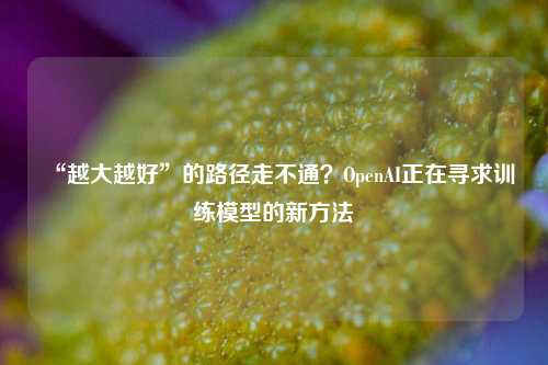 “越大越好”的路径走不通？OpenAI正在寻求训练模型的新方法