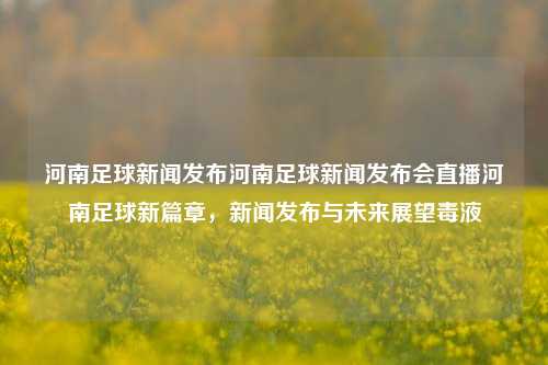 河南足球新闻发布河南足球新闻发布会直播河南足球新篇章，新闻发布与未来展望毒液