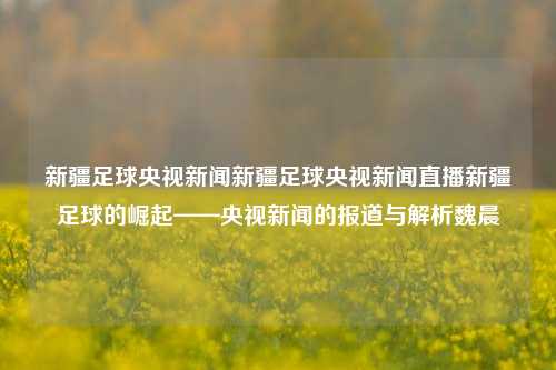 新疆足球央视新闻新疆足球央视新闻直播新疆足球的崛起——央视新闻的报道与解析魏晨