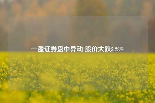 一盈证券盘中异动 股价大跌5.28%