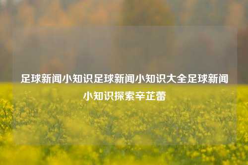 足球新闻小知识足球新闻小知识大全足球新闻小知识探索辛芷蕾