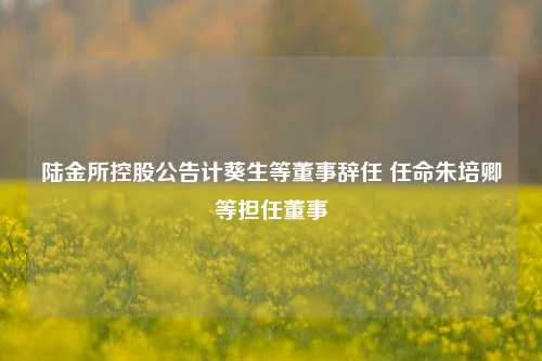 陆金所控股公告计葵生等董事辞任 任命朱培卿等担任董事