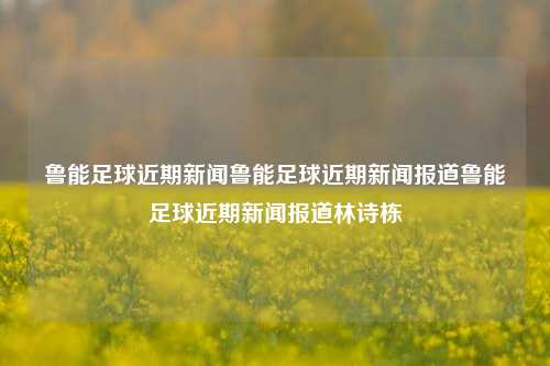 鲁能足球近期新闻鲁能足球近期新闻报道鲁能足球近期新闻报道林诗栋