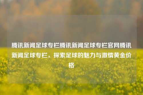 腾讯新闻足球专栏腾讯新闻足球专栏官网腾讯新闻足球专栏，探索足球的魅力与激情黄金价格