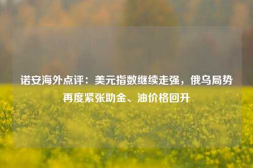 诺安海外点评：美元指数继续走强，俄乌局势再度紧张助金、油价格回升