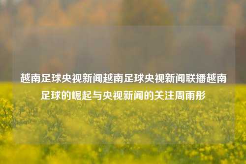 越南足球央视新闻越南足球央视新闻联播越南足球的崛起与央视新闻的关注周雨彤