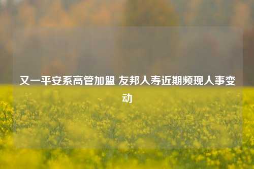 又一平安系高管加盟 友邦人寿近期频现人事变动