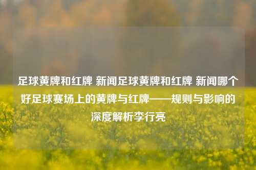 足球黄牌和红牌 新闻足球黄牌和红牌 新闻哪个好足球赛场上的黄牌与红牌——规则与影响的深度解析李行亮