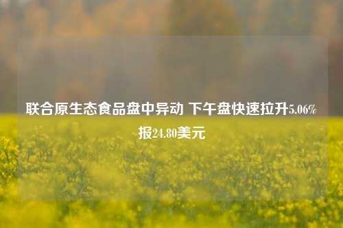 联合原生态食品盘中异动 下午盘快速拉升5.06%报24.80美元