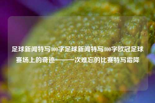 足球新闻特写400字足球新闻特写400字欧冠足球赛场上的奇迹——一次难忘的比赛特写霜降