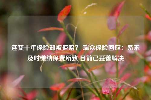 连交十年保险却被拒赔？ 瑞众保险回应：系未及时缴纳保费所致 目前已妥善解决-第1张图片-足球世界