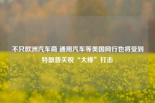 不只欧洲汽车商 通用汽车等美国同行也将受到特朗普关税“大棒”打击-第1张图片-足球世界