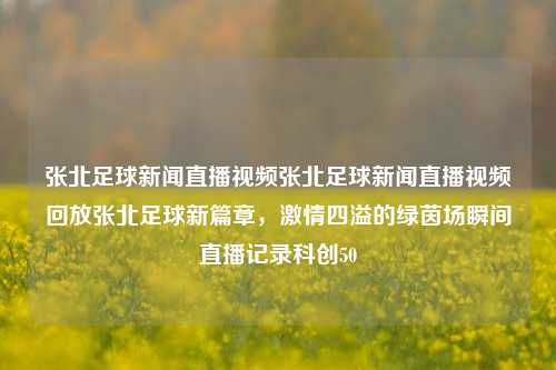 张北足球新闻直播视频张北足球新闻直播视频回放张北足球新篇章，激情四溢的绿茵场瞬间直播记录科创50