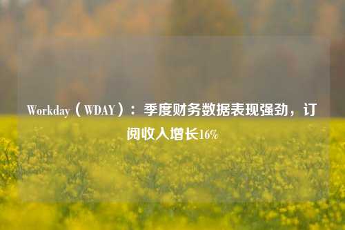 Workday（WDAY）：季度财务数据表现强劲，订阅收入增长16%-第1张图片-足球世界