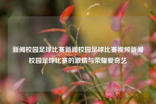 新闻校园足球比赛新闻校园足球比赛视频新闻校园足球比赛的激情与荣耀爱奇艺-第1张图片-足球世界