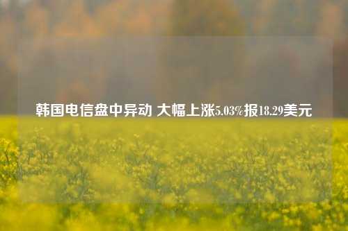 韩国电信盘中异动 大幅上涨5.03%报18.29美元-第1张图片-足球世界